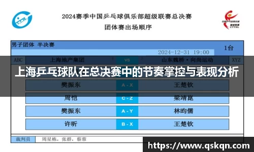 上海乒乓球队在总决赛中的节奏掌控与表现分析