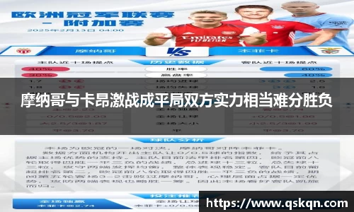 摩纳哥与卡昂激战成平局双方实力相当难分胜负